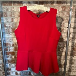 Red sleeveless peplum top XL